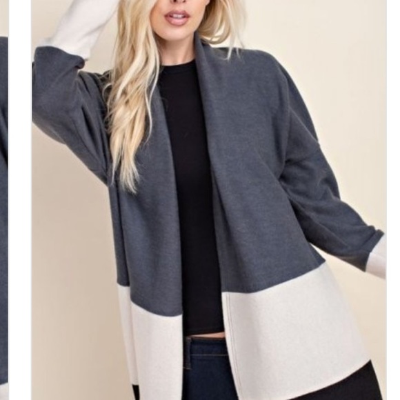 Last one! Color block high neck cardigan - Picture 2 of 4